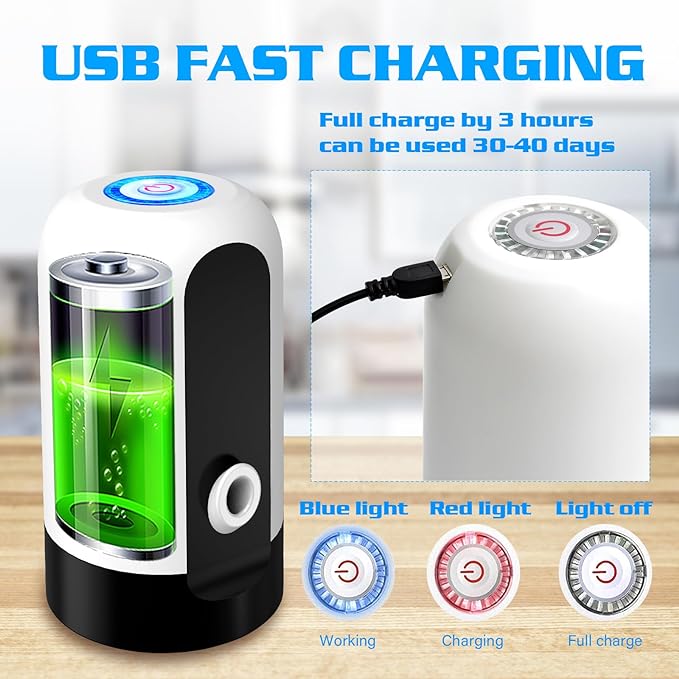 5 Gallon or 3 Gallon Automatic Water Jug Dispenser USB Charging Drinking Water Bottle Pump Portable Electric Water Dispenser