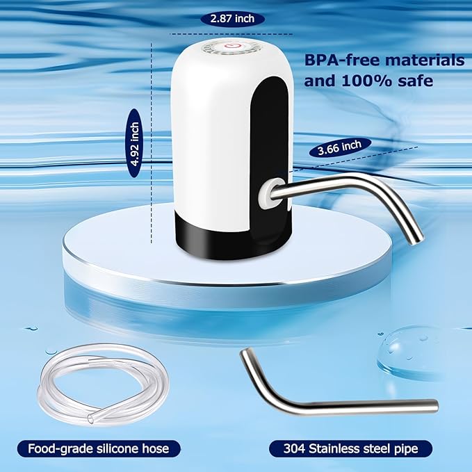 5 Gallon or 3 Gallon Automatic Water Jug Dispenser USB Charging Drinking Water Bottle Pump Portable Electric Water Dispenser